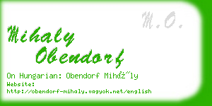 mihaly obendorf business card
